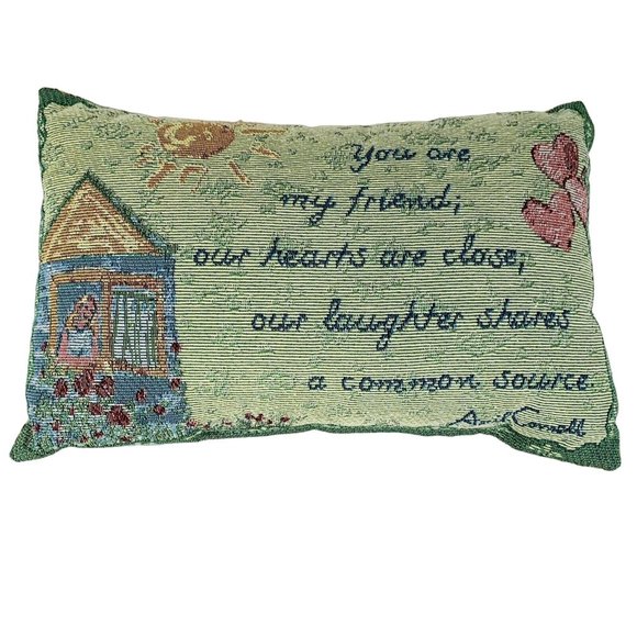 Inspirational Friend Decorative Tapestry Throw Pillow Girlfriend Gift Signed - Picture 1 of 8